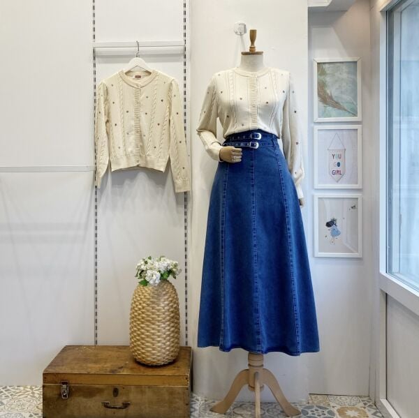 Kot Kumaş İki Kemerli Fiorite Etek