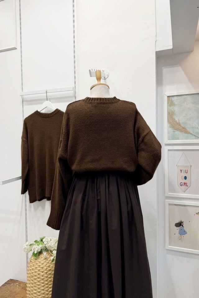 Acı Kahve Oversize Kazak