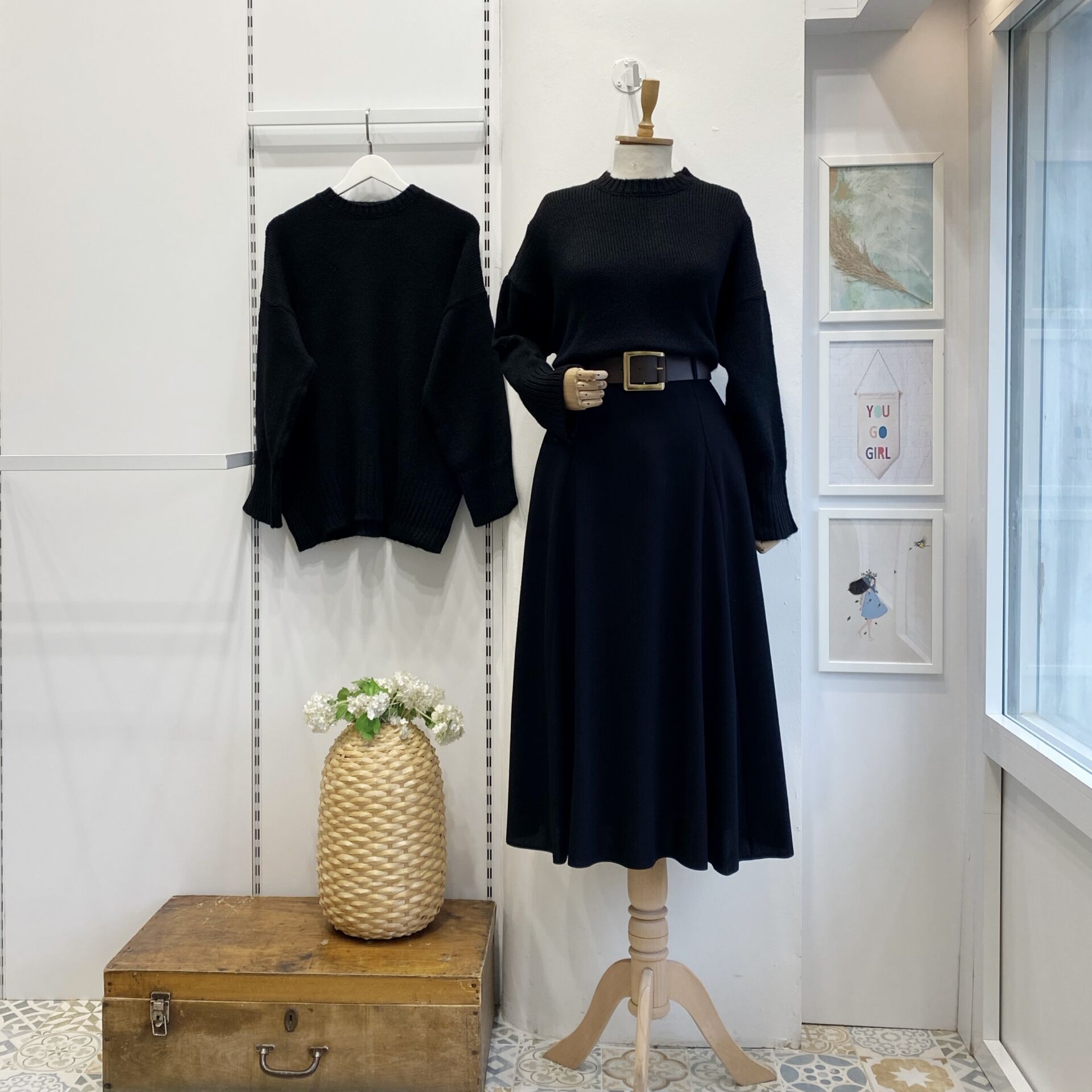 Siyah Geniş Kemerli Holly Etek