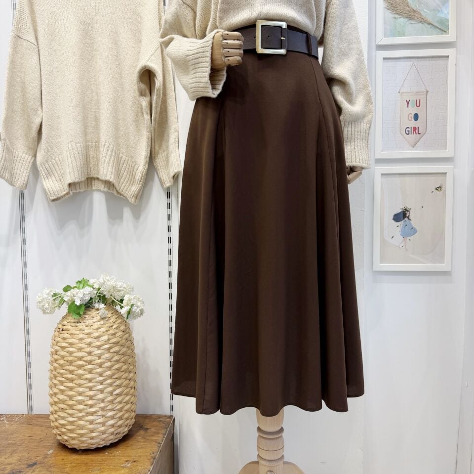 Acı Kahve Geniş Kemerli Holly Etek