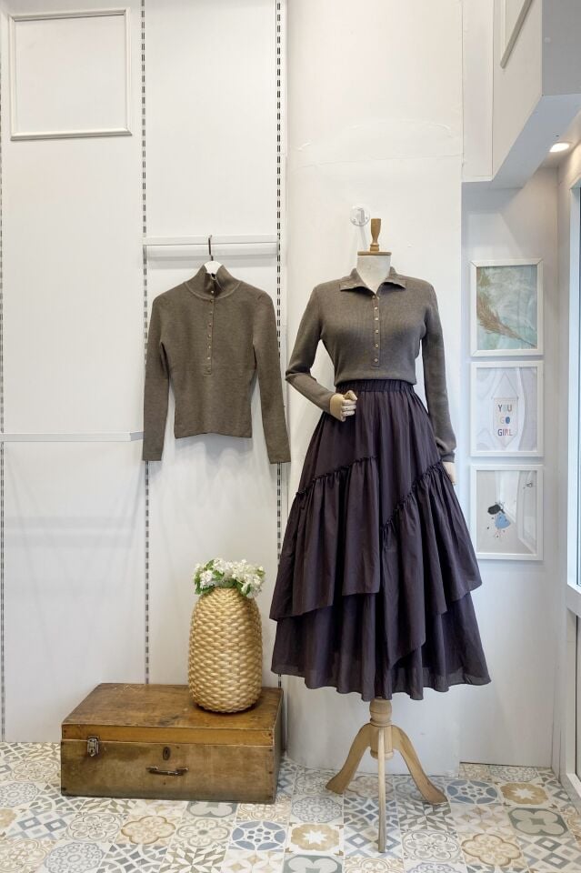 Acı Kahve Ajouter Vual Keten Etek