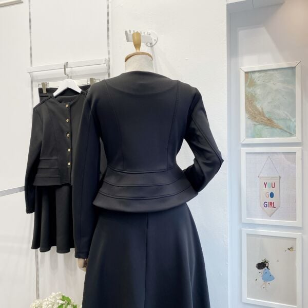 Siyah Scuba Kumaş Orkide Model Takım