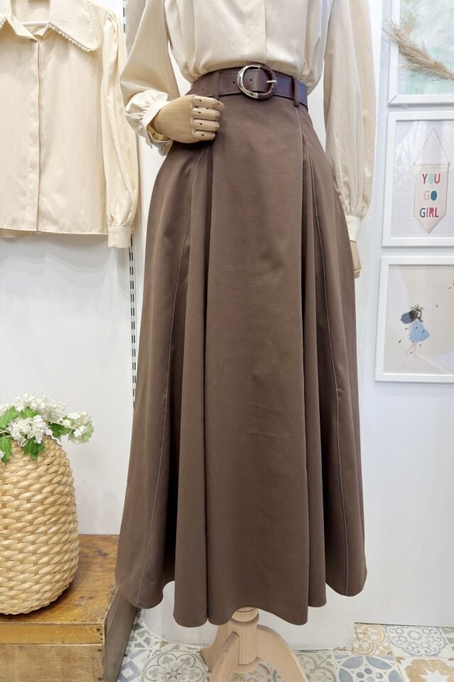 Kahverengi Kemerli Verte Etek