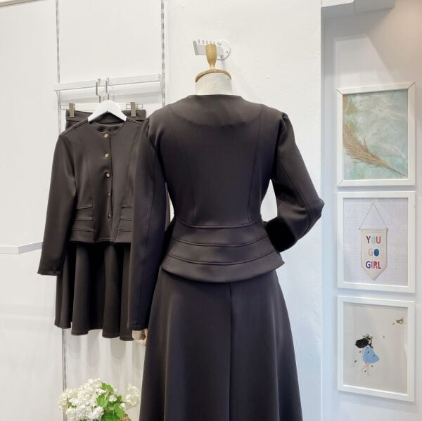 Kahverengi Scuba Kumaş Orkide Model Takım