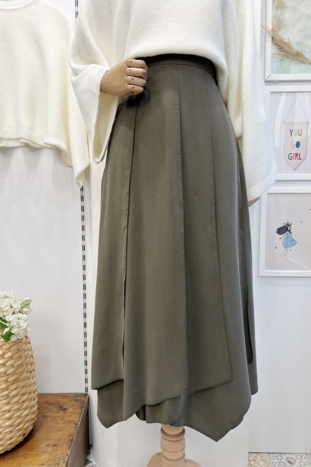 Çağla Yeşili Parçalı Vesperia Etek