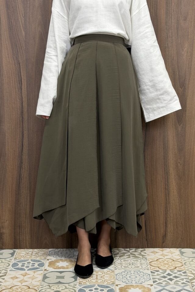 Çağla Yeşili Parçalı Vesperia Etek