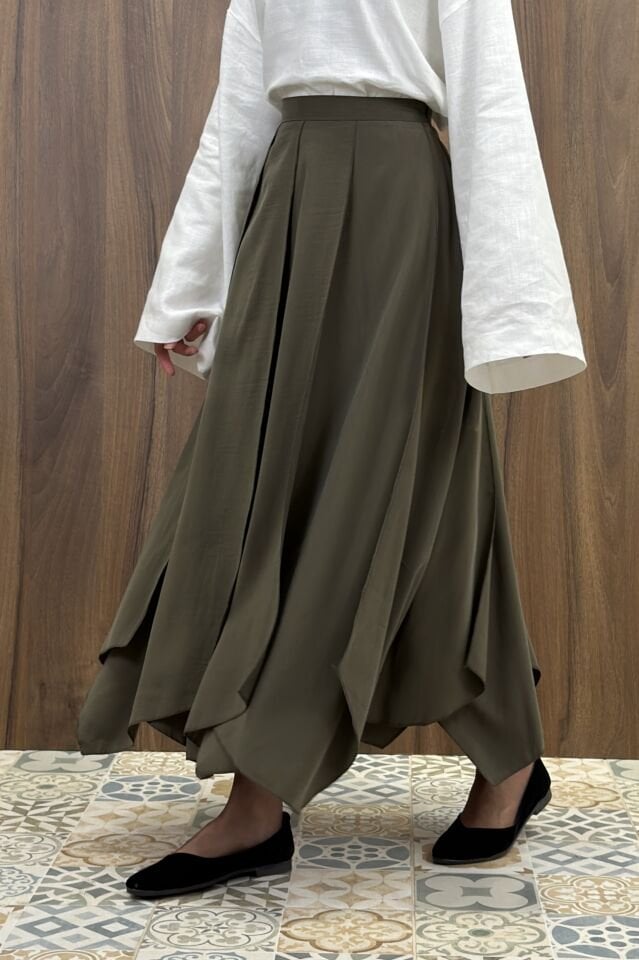 Çağla Yeşili Parçalı Vesperia Etek