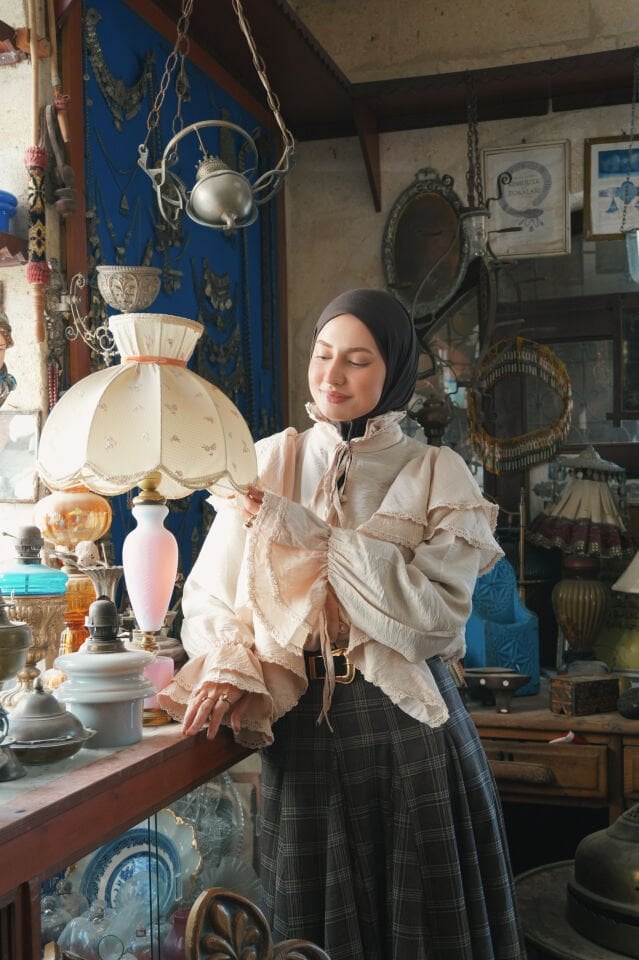 Faya Girls x Airobin Kumaş Bej Lunella Gömlek