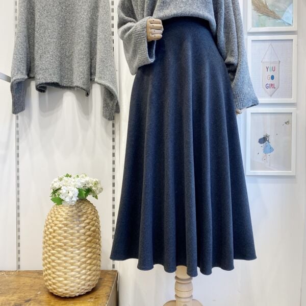 Antrasit Kloş Kaşe Etek