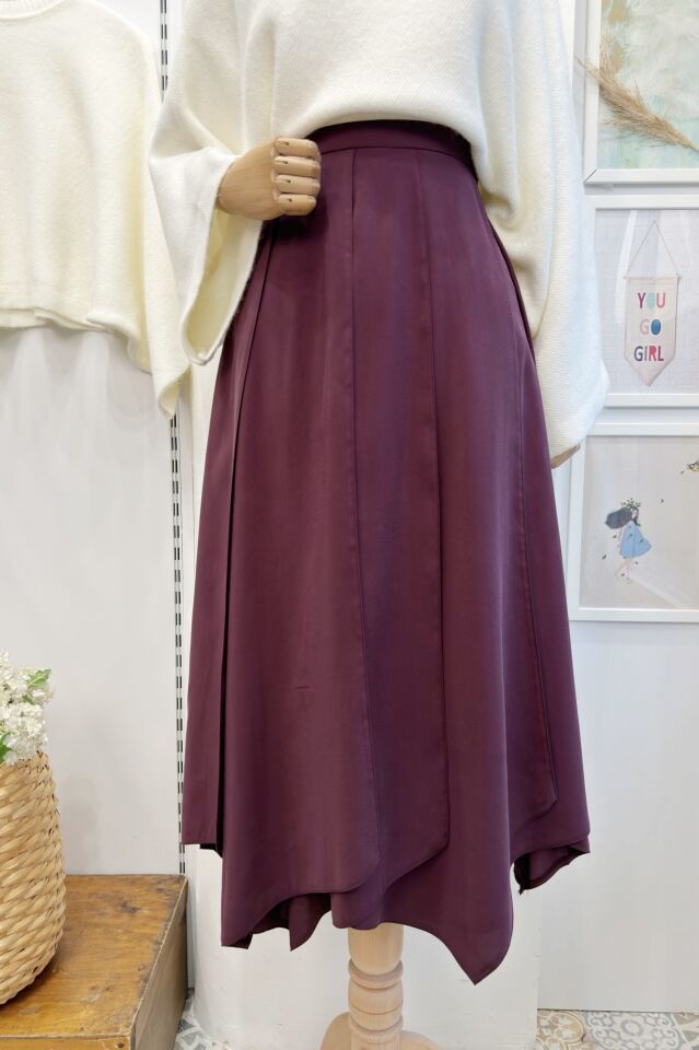 Mürdüm Parçalı Vesperia Etek