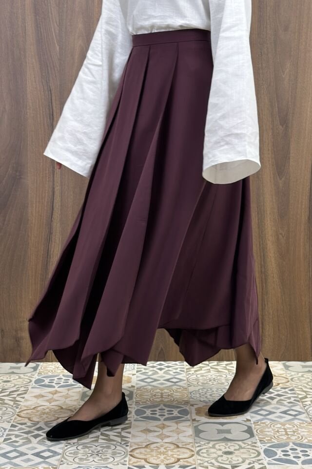 Mürdüm Parçalı Vesperia Etek