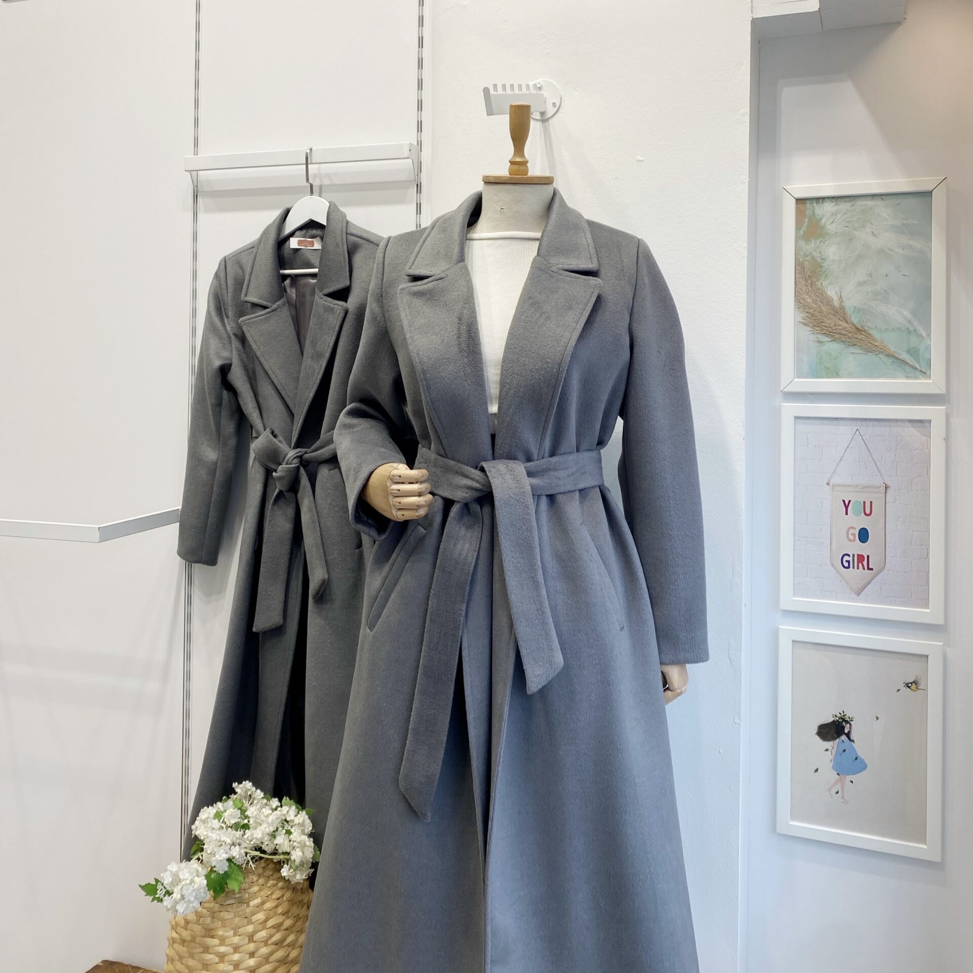 Gri Tay Tüyü Plume Kaban