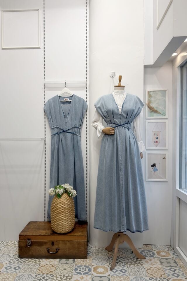 V Yakalı Açık Renk Niera Kot Jile