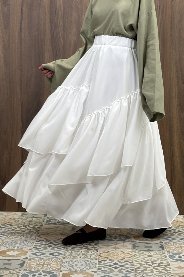 Beyaz Ajouter Vual Keten Etek