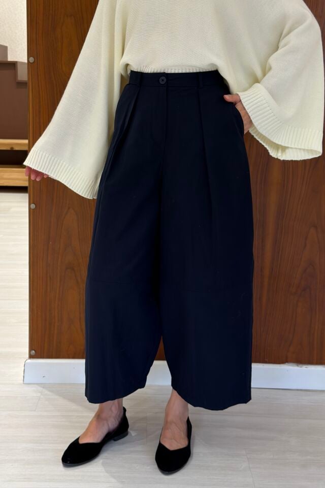 Lacivert Poplin Kumaş Dimni Pantolon (ÖN SİPARİŞ)