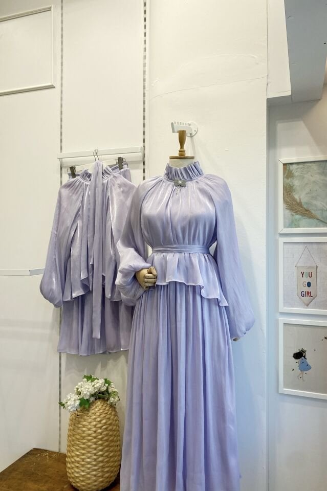 Lila Şifon Amour Takım