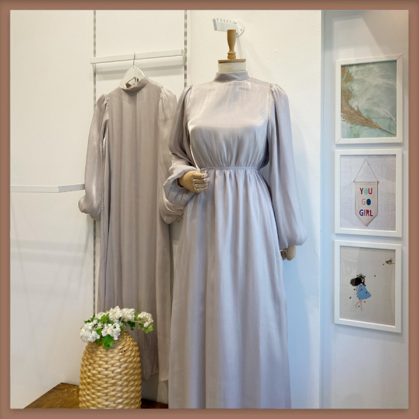 Gri Şifon Kumaş Vienella Abiye