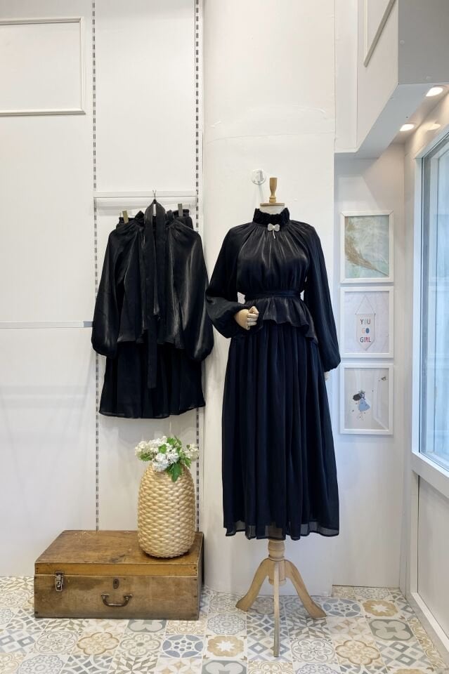 Siyah Şifon Amour Takım