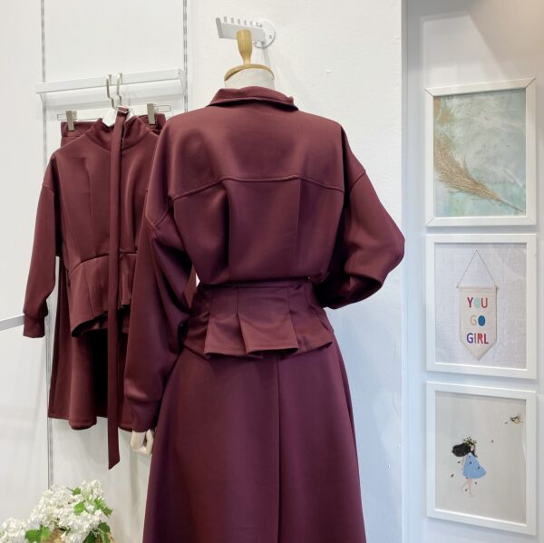 Bordo Fermuar Detaylı Scuba Takım