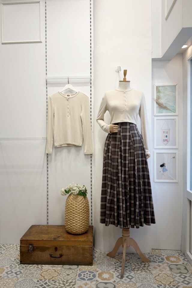 Cappuccino Kahverengi Ekoseli Melodie Etek