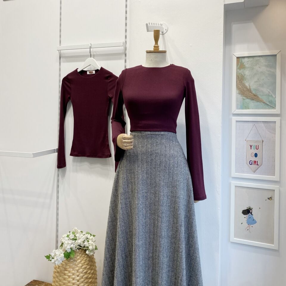 Bordo İspanyol Kol Bluz