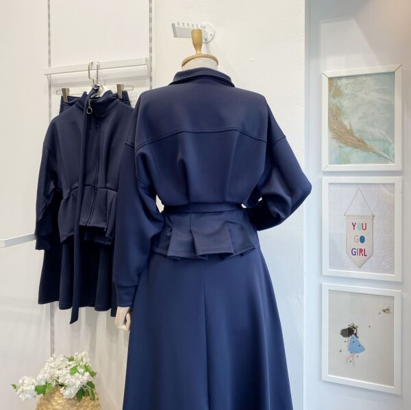 Lacivert Fermuar Detaylı Scuba Takım