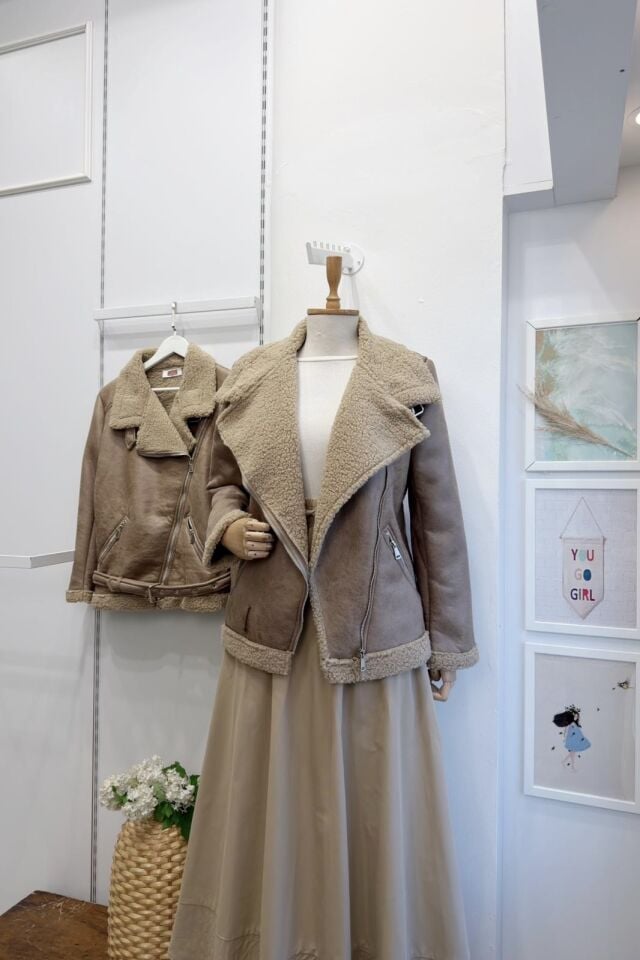 İçi Yünlü Vizon Süet Mont