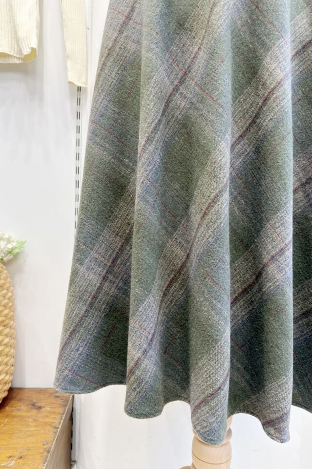 Yeşil Ekoseli Serena Etek