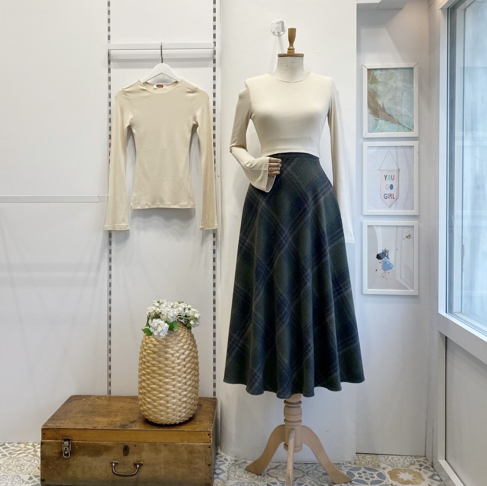 Yeşil Ekoseli Serena Etek