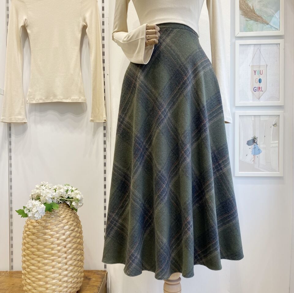 Yeşil Ekoseli Serena Etek