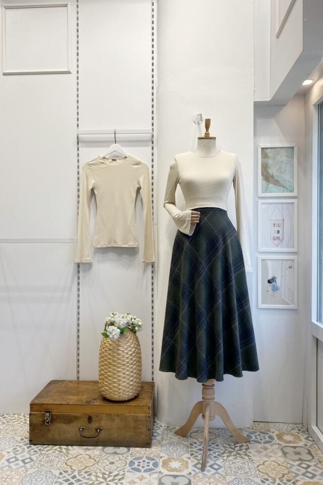 Yeşil Ekoseli Serena Etek