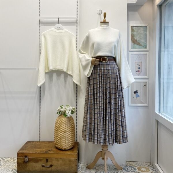 Vizon Deri Kemerli Ekoseli Grazia Etek