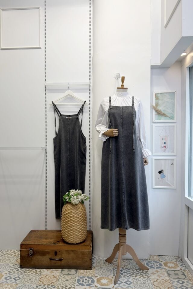 Gri Cepli Kot Salopet