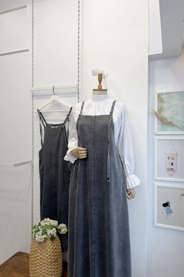 Gri Cepli Kot Salopet