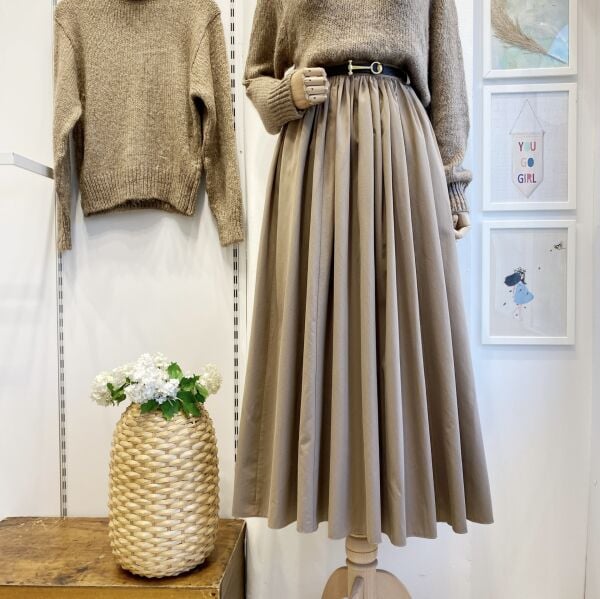 Vizon Kemerli Sık Pileli Etek