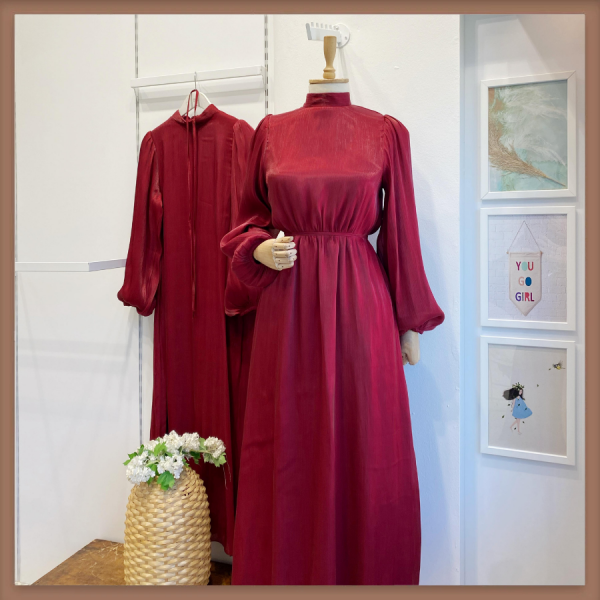 Bordo Şifon Kumaş Vienella Abiye