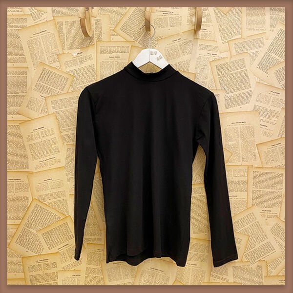 Siyah uzun kollu penye içlik