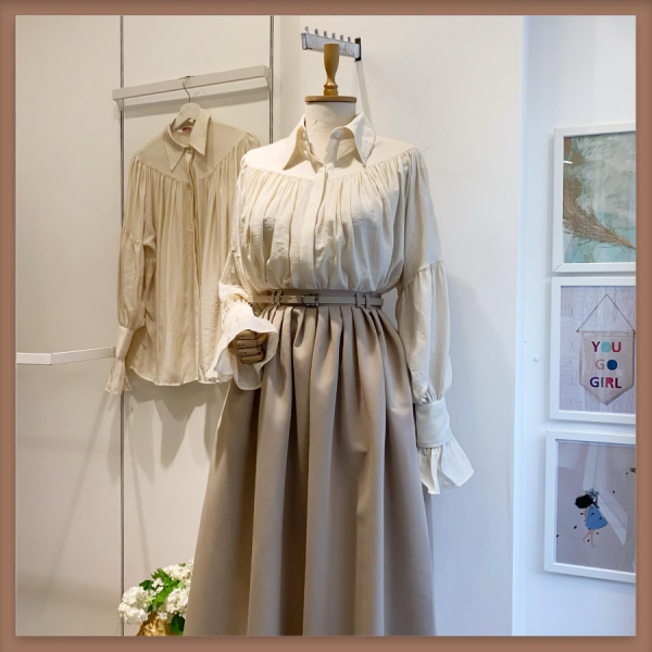 Krem Robalı Alisia Gömlek