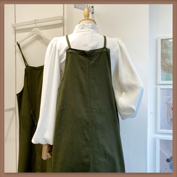 Koyu Haki İnce Gabardin Askı Detaylı Jile