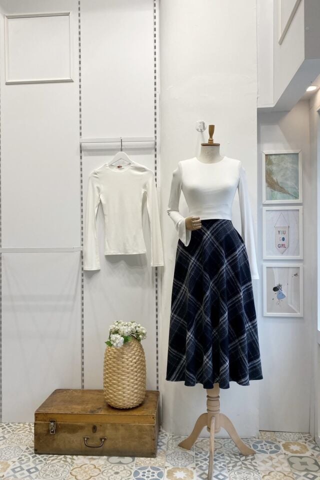 Siyah Ekoseli Serena Etek