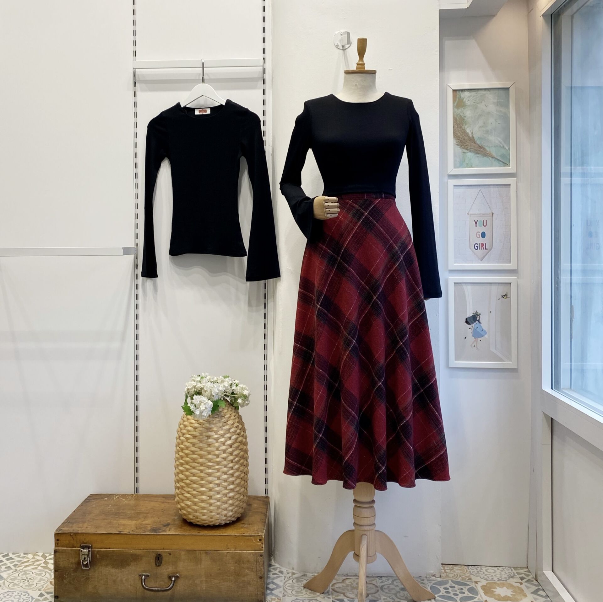 Kırmızı Ekoseli Serena Etek