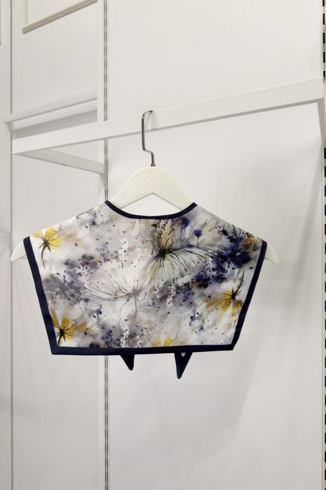 Lacivert Athens Desenli Muse Yaka