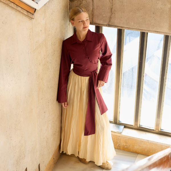 Kırışık Keten Butteryellow Etek X The Taste Of Things