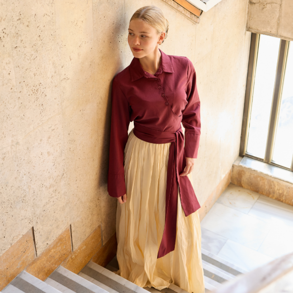 Kırışık Keten Butteryellow Etek X The Taste Of Things