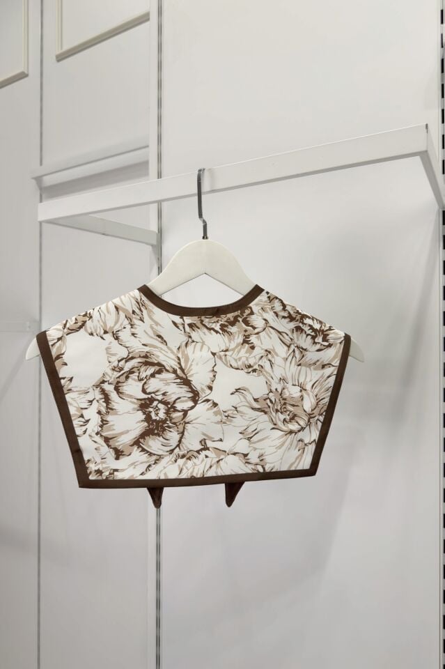 Kahverengi Athens Desenli Muse Yaka