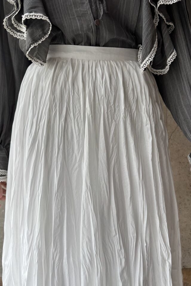 Beyaz Crush Vual Keten Etek