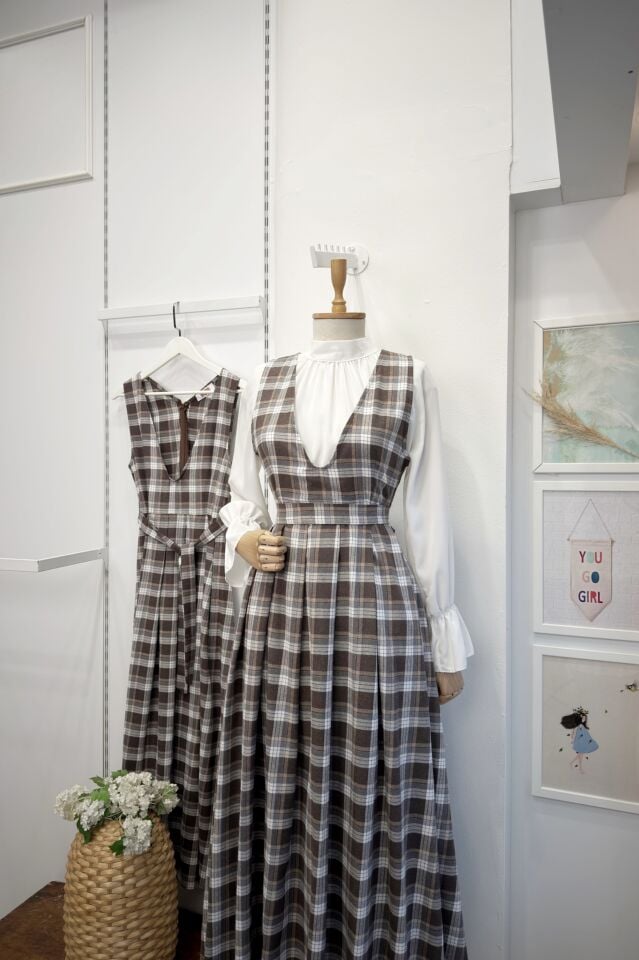 Kahverengi Ekose Desenli Haven Jile