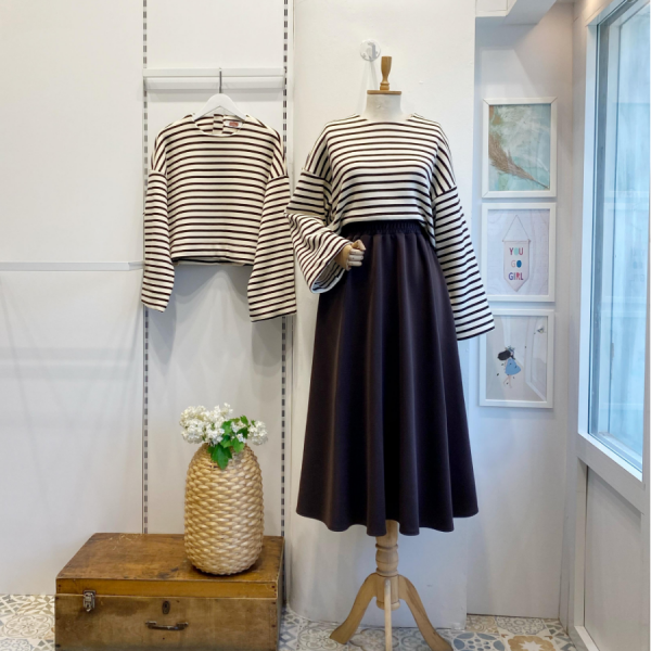 Acı Kahve Beli Lastikli Kloş Model Scuba Etek