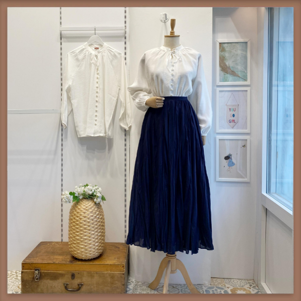 Lacivert Crush Vual Keten Etek