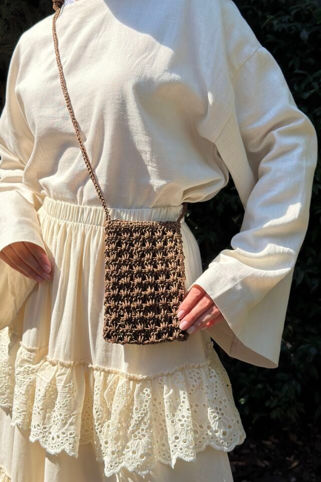 Acı Kahve Nola El Yapımı Mini Çanta
